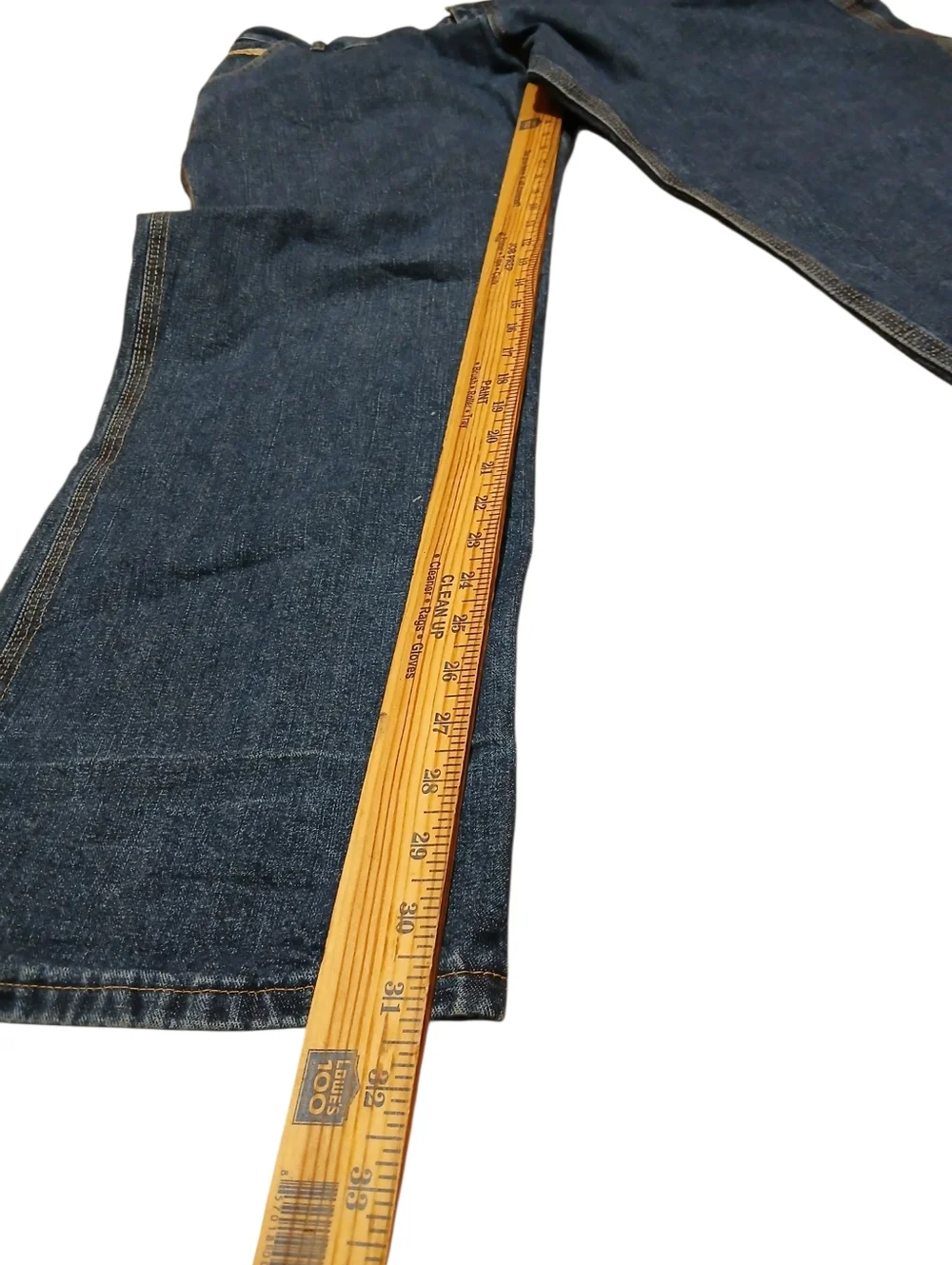 Schmidt Size 18×32 Vintage Straight-Leg Denim Jeans - Dark Blue